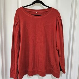 Women's Red Long Sleeve Top